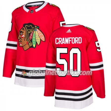 Chicago Blackhawks Hockeydrakt Corey Crawford 50 2017-2018 Rød Adidas Authentic - Herre